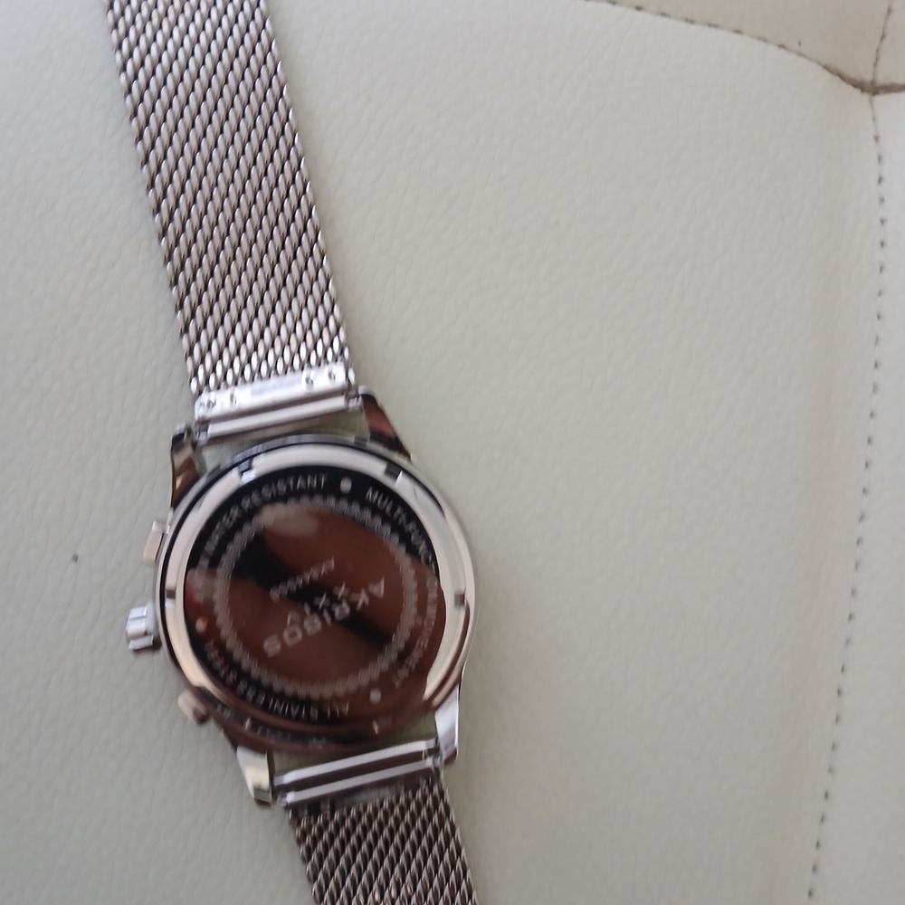 Akribos XXIV Silver and Black Men's Watch - Picture 6 of 6